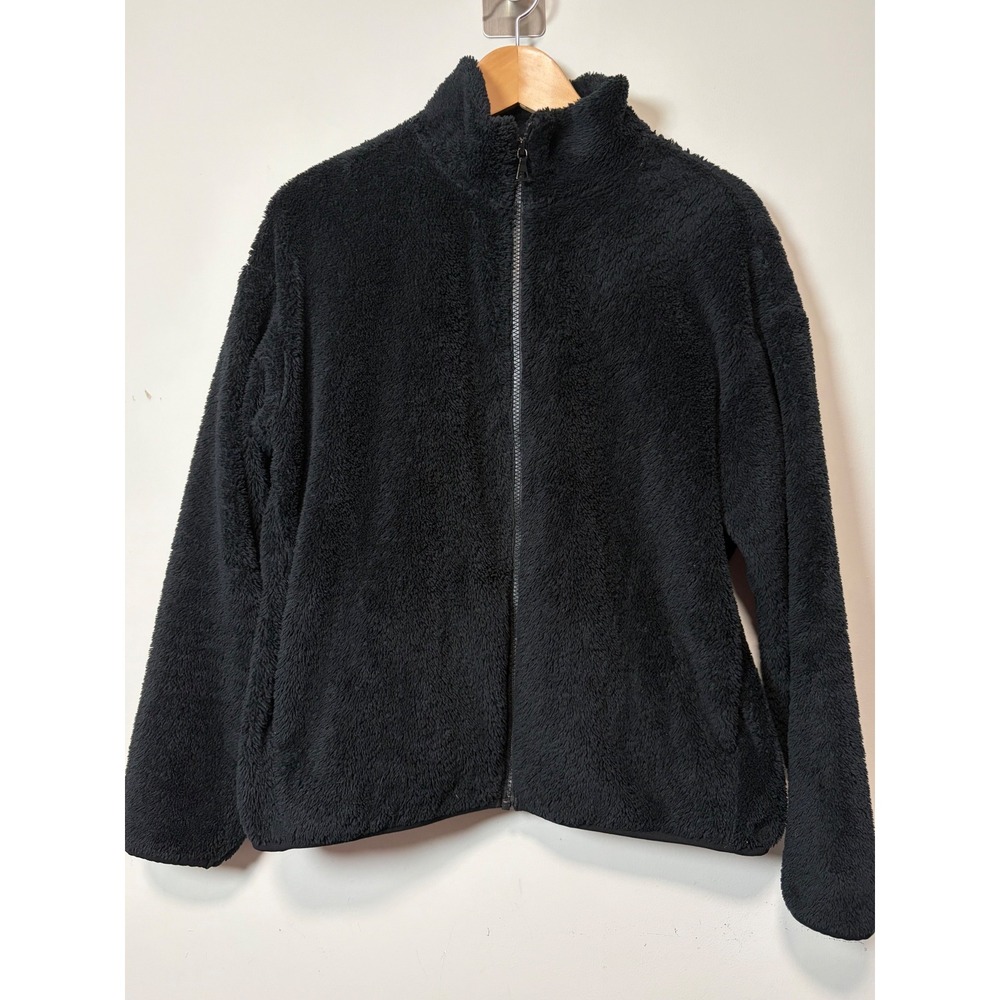Uniqlo Warm Fall/Winter Fluffy Yarn Fleece Full-Zip Jacket Black Women's Size L